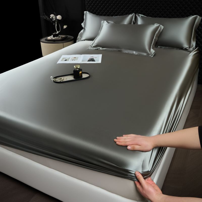 Silk Sheet Set - Düz Renk Moda Saten Çarşaf Rayon