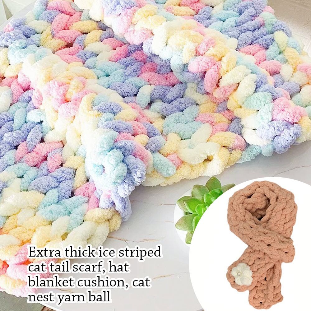 Throw Blanket Chunky Knit - 250g/top renkli şönil örgü için iplikler