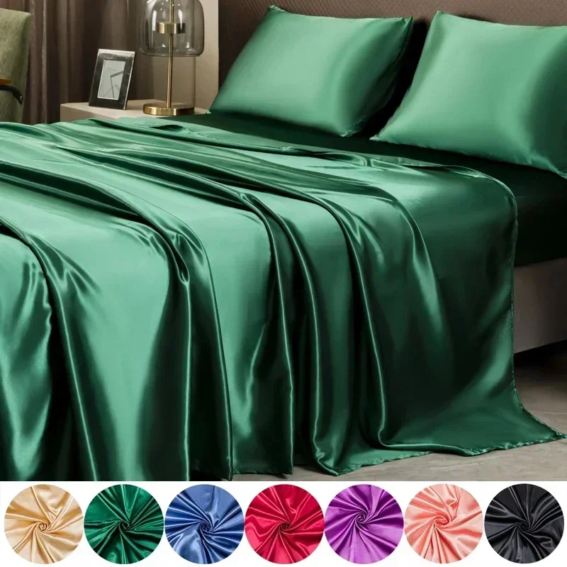 Silk Sheet Set - 2/3PCS Lüks Saten Çarşaf Seti Yumuşak,