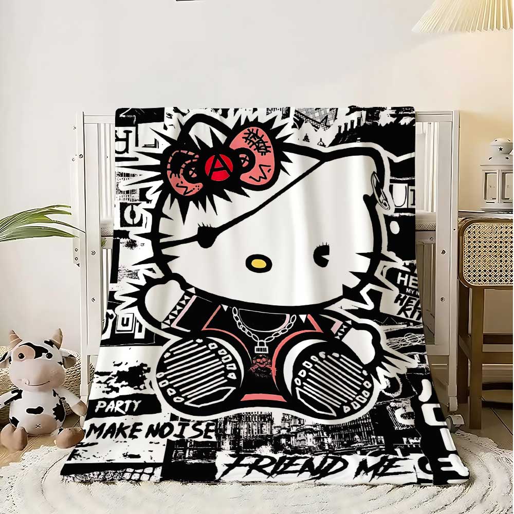 Bed Sheet Microfiber - Kawaii Kedi Hellos Sıcak Battaniye Yetişkinler