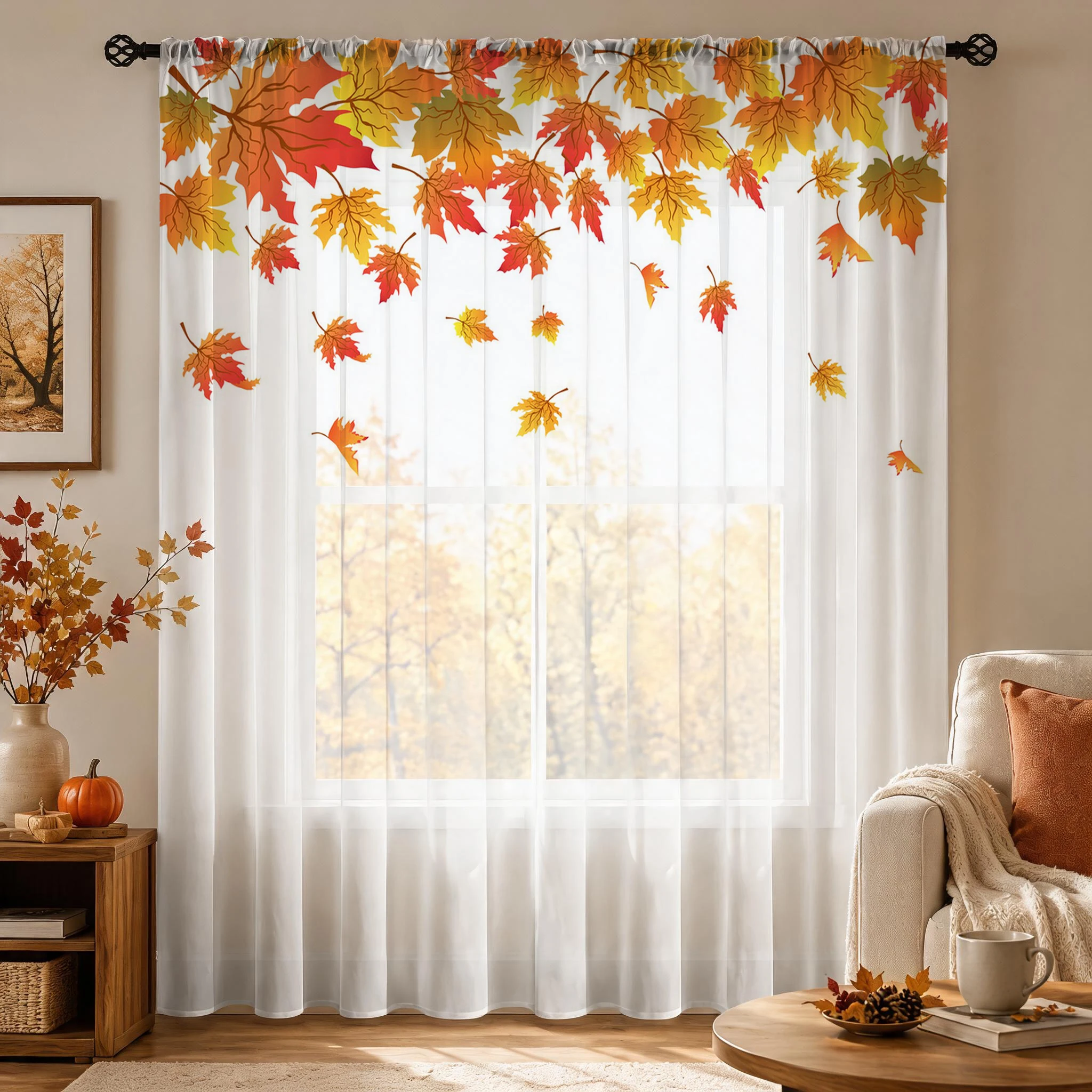 Akçaağaç Yaprağı Modern Gradya - Curtain Sheer Voile incelemesi ve fiyatı