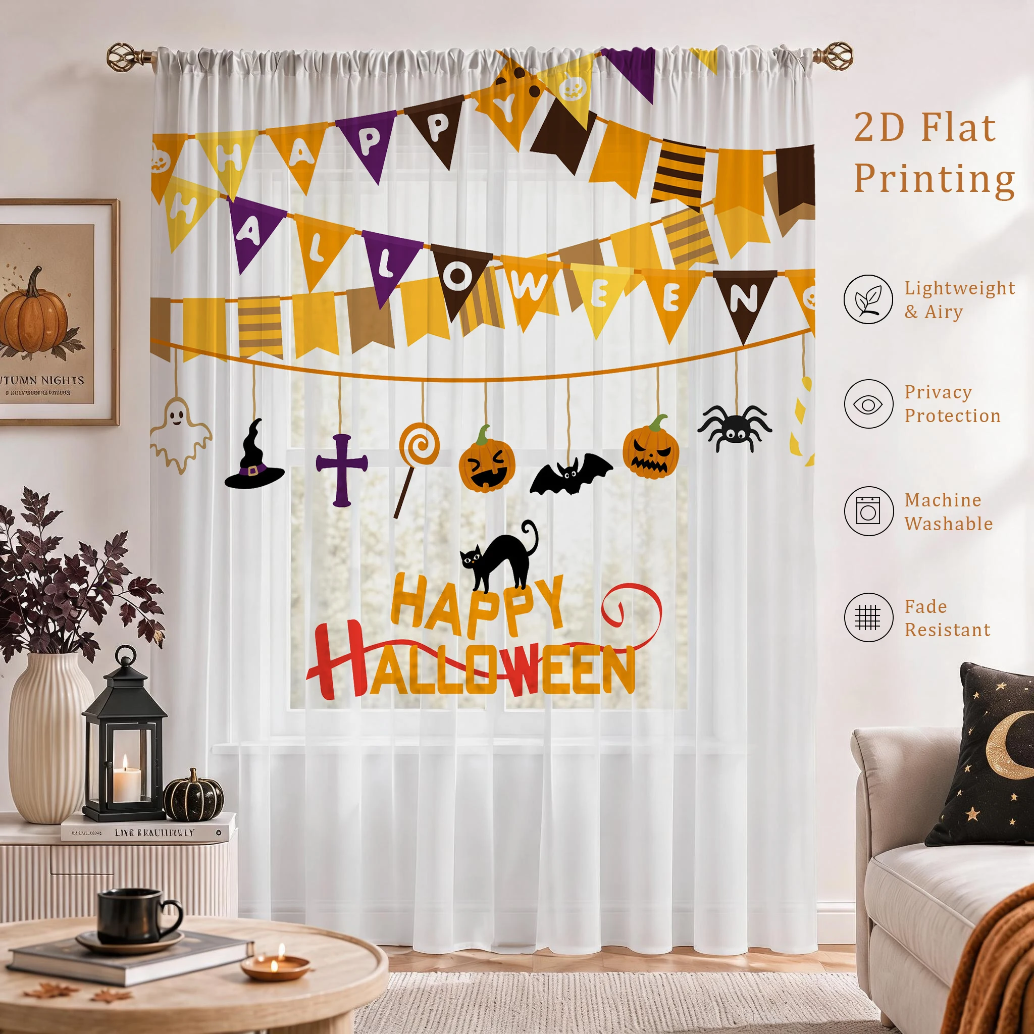 Cadılar Bayramı Festivali Şeff - Curtain Sheer Voile incelemesi ve fiyatı