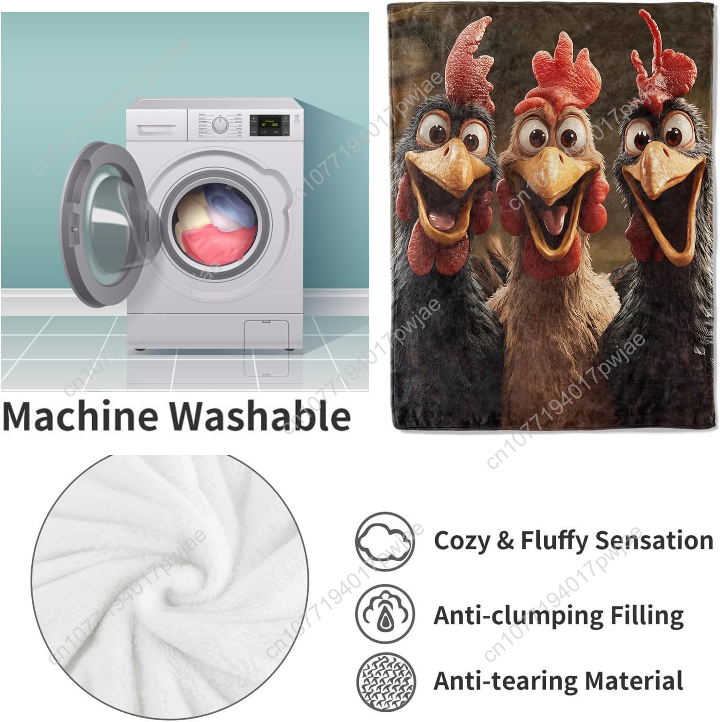 Tavuklar Battaniye Kadınlar iç - Home Of Textiles incelemesi ve fiyatı