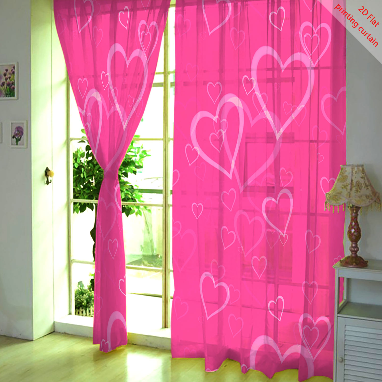Kalp Şeklinde Baskılı Şeffaf G - Curtain Sheer Voile incelemesi ve fiyatı