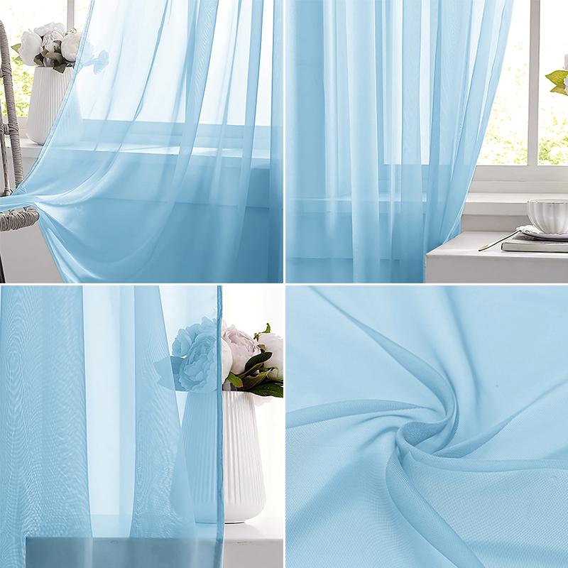 Açık Mavi Katı Şeffaf Vual Pen - Curtain Sheer Voile incelemesi ve fiyatı