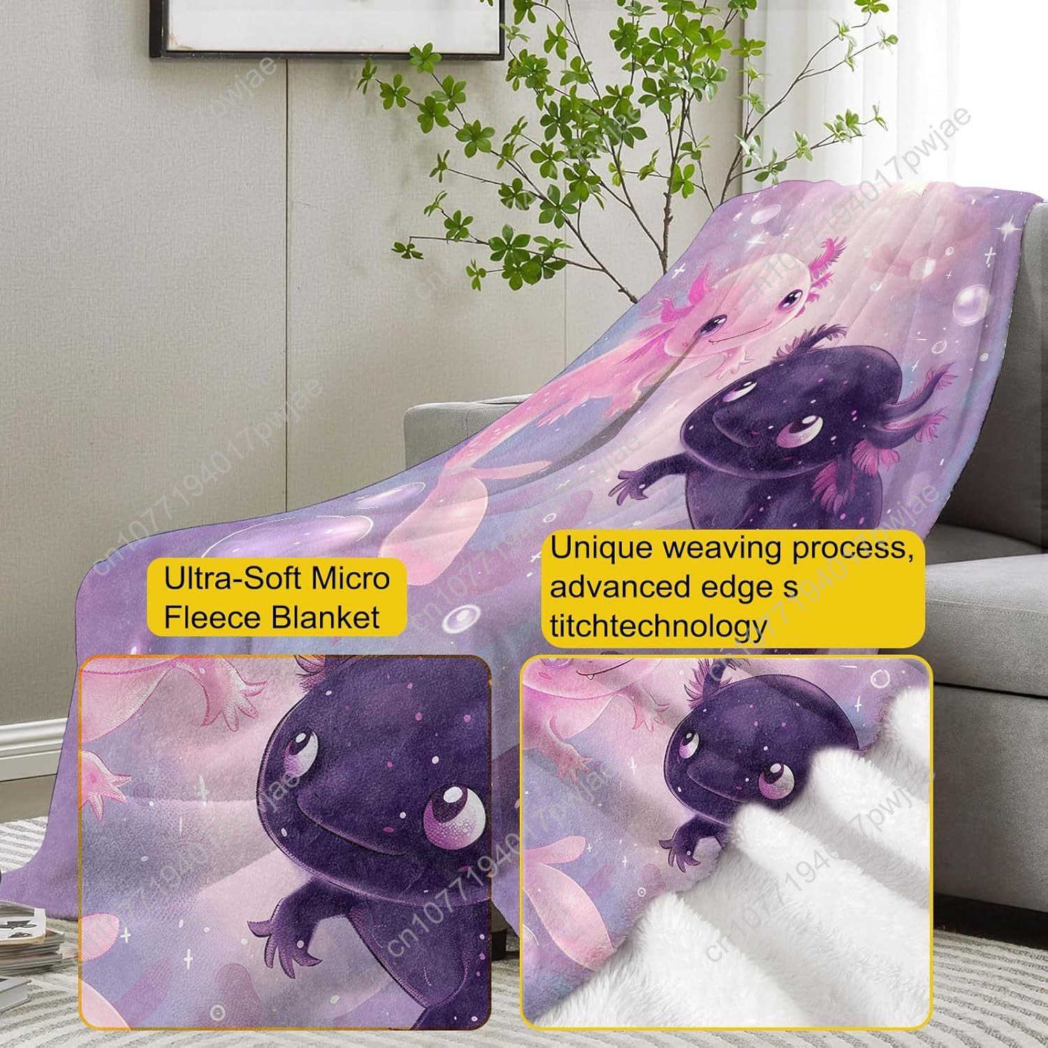 Axolotl Battaniyesi Sevimli Ax - Home Of Textiles incelemesi ve fiyatı