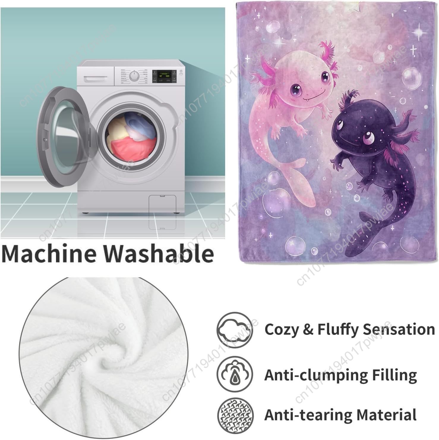 Axolotl Battaniyesi Sevimli Ax - Home Of Textiles incelemesi ve fiyatı