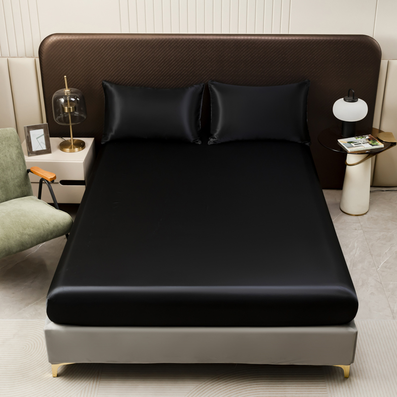 3 adet siyah saten çarşaf düz  - Silk Sheet Set incelemesi ve fiyatı