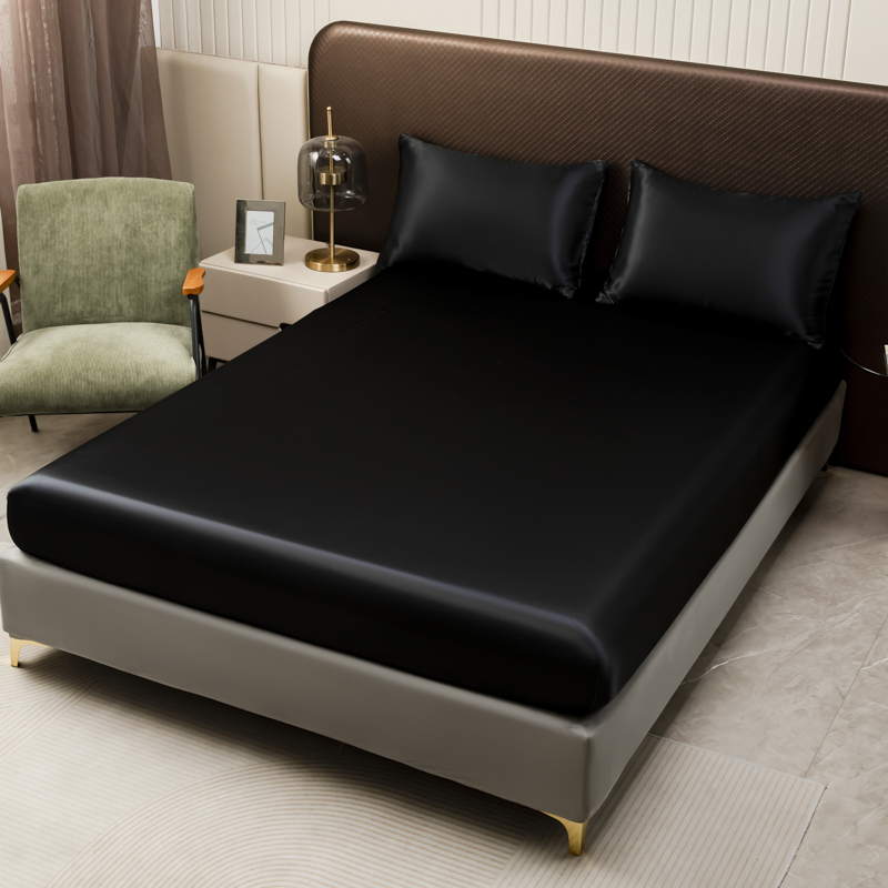 3 adet siyah saten çarşaf düz  - Silk Sheet Set incelemesi ve fiyatı