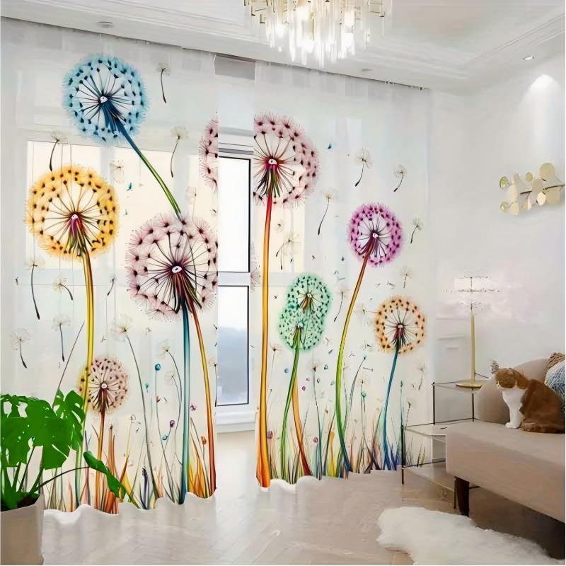 2 Adet Dijital Baskı Şeffaf Pe - Curtain Sheer Voile incelemesi ve fiyatı