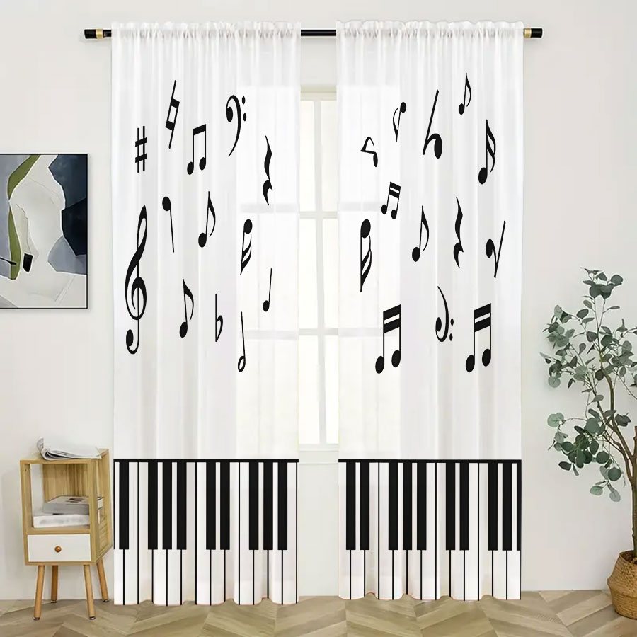 2 Adet Dijital Baskı Şeffaf Pe - Curtain Sheer Voile incelemesi ve fiyatı