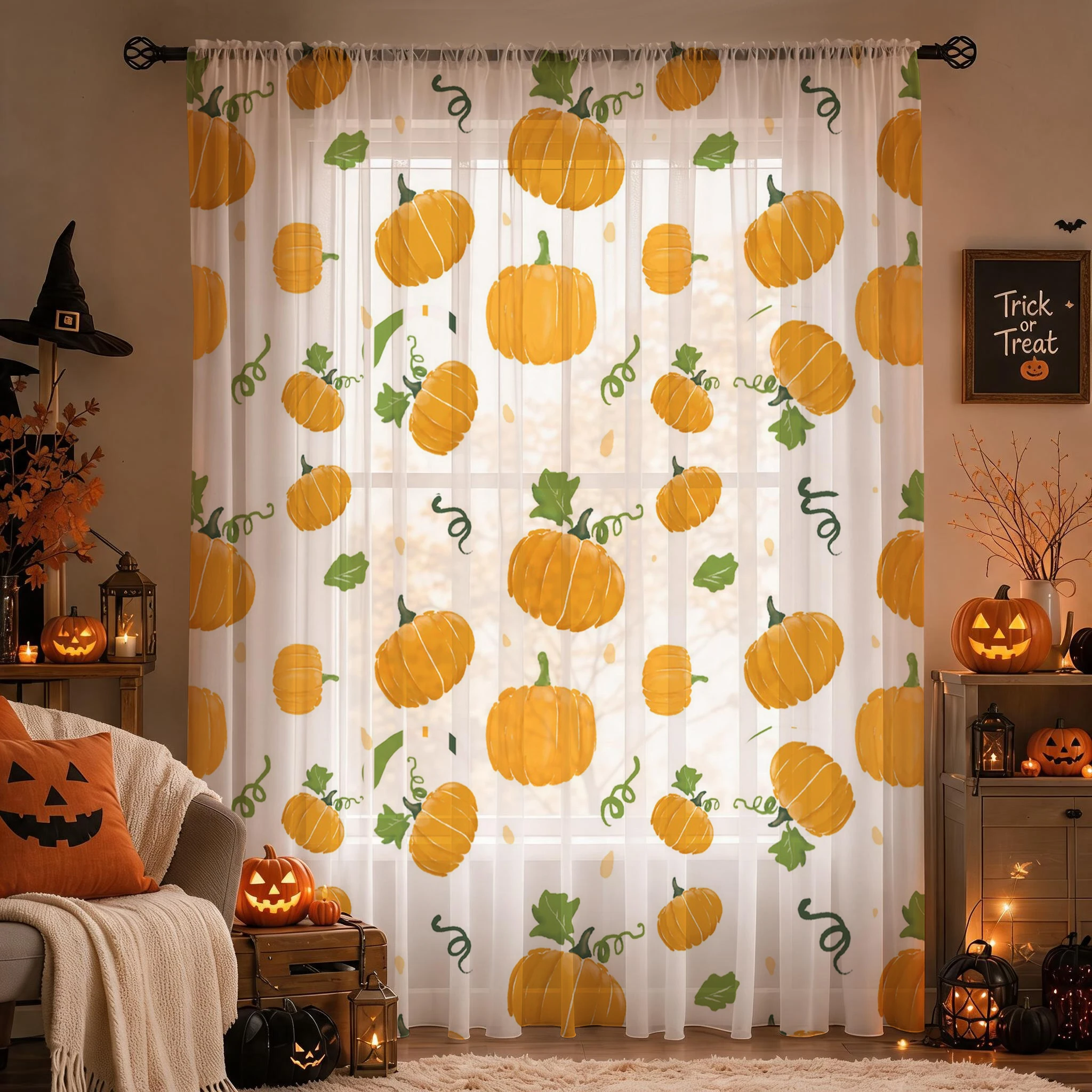 Cadılar Bayramı Şeffaf Perde Ç - Curtain Sheer Voile incelemesi ve fiyatı
